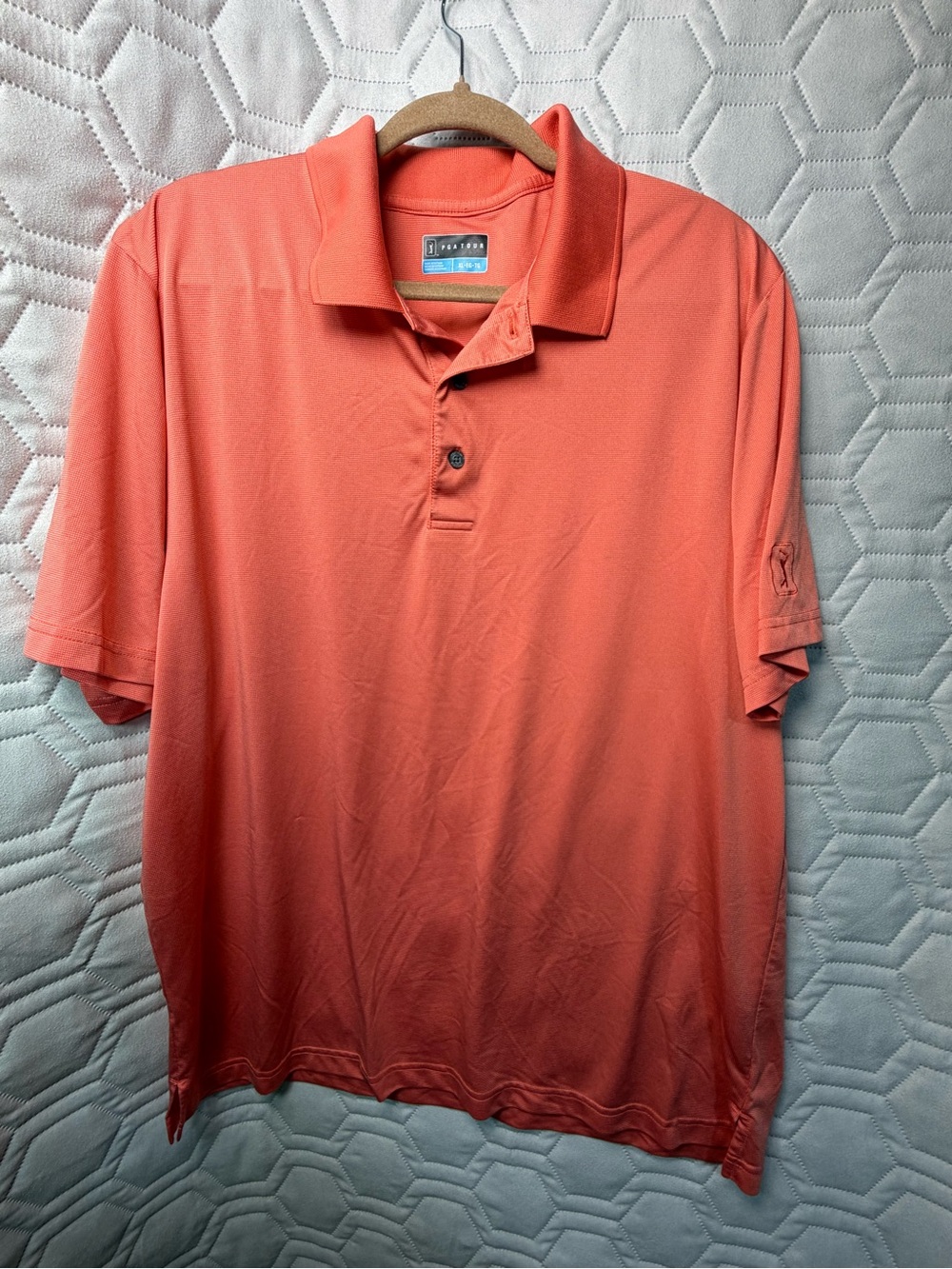 PGA Tour Men's Coral-Orange Polo